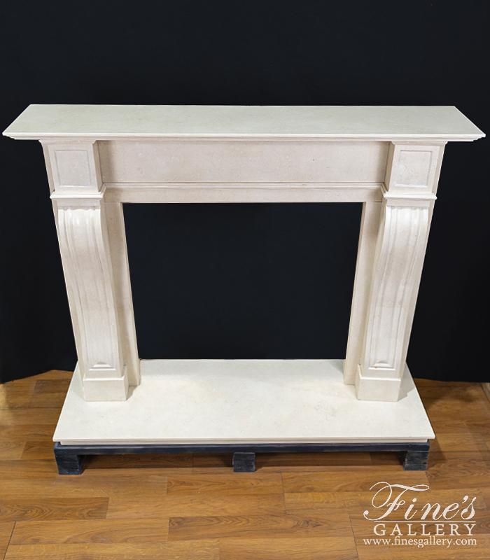 Marble Fireplaces  - A Classic Mantel In Crema Marfil Marble  - MFP-1786